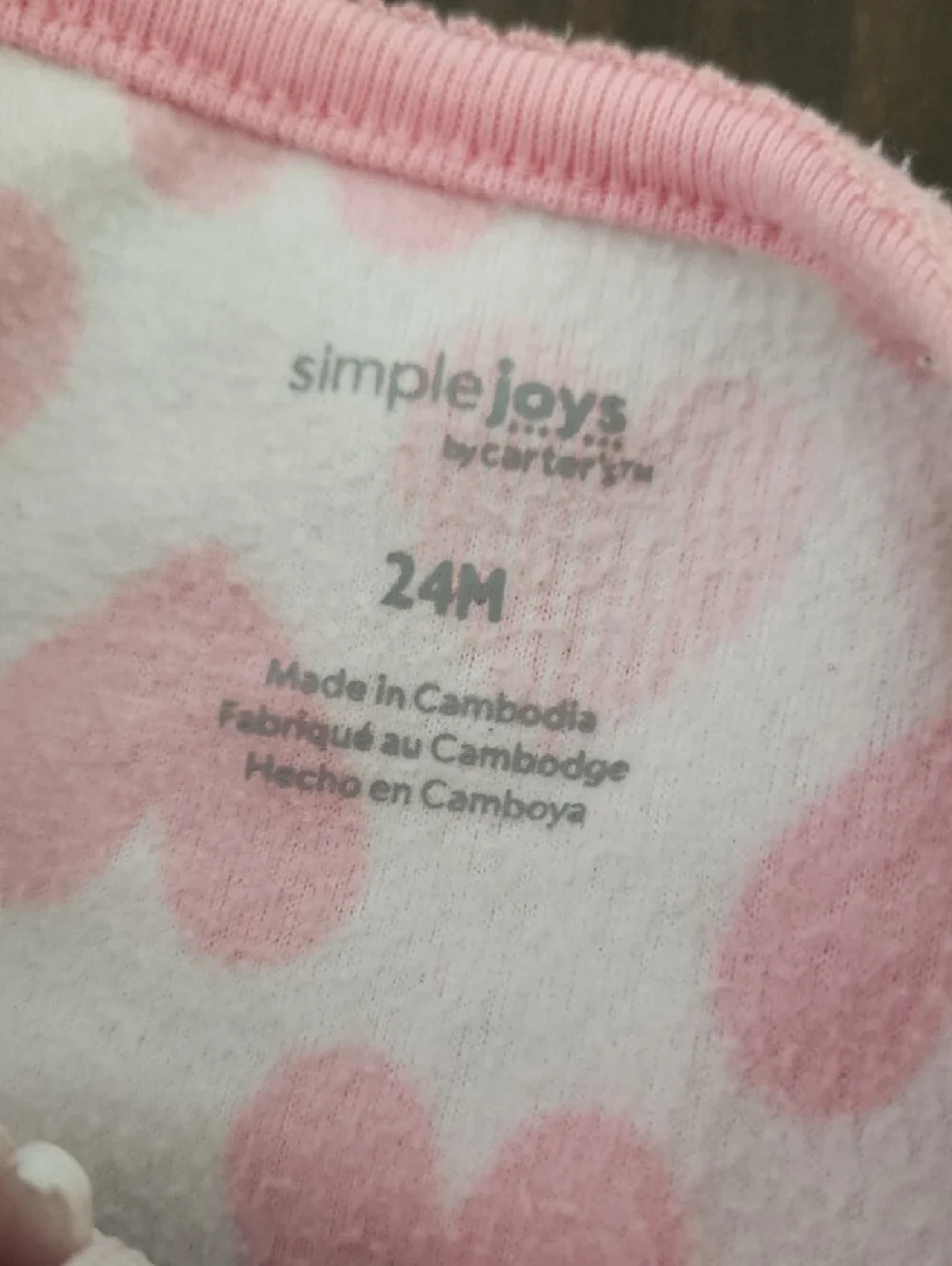 Carter's Pink and Gray Heart, Panda & Floral Footie Sleepers - 4 Pack - Picture 2 of 5